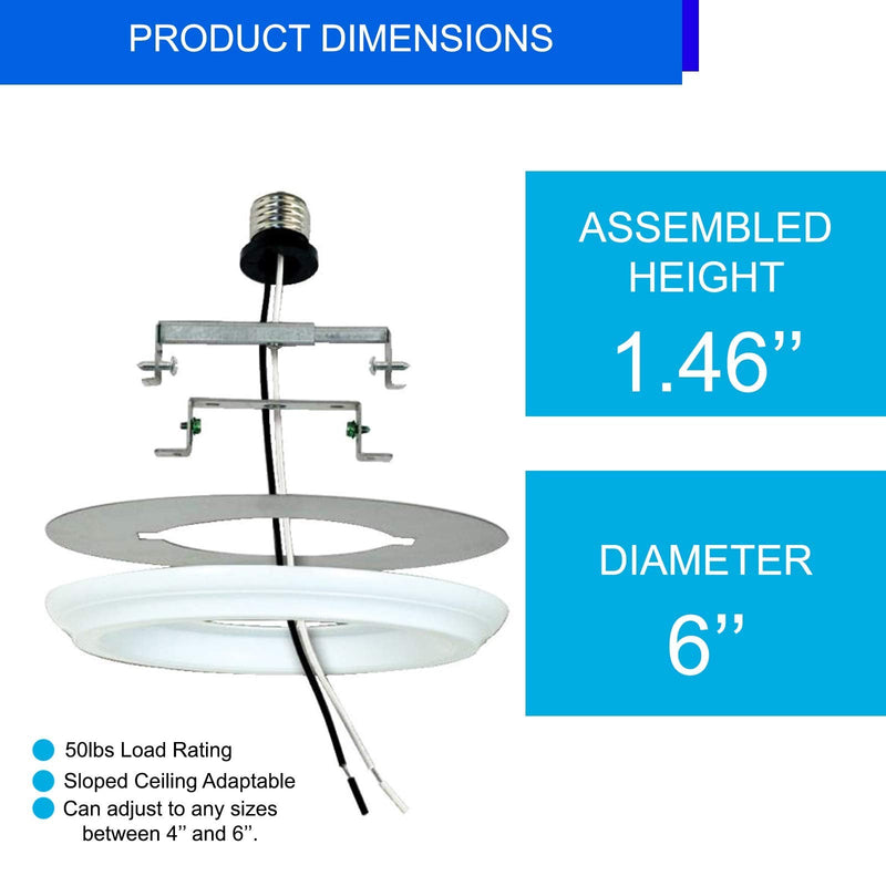 Ciata Lighting Recessed Lighting Converter for Pendant or Light Fixtures in White Finish – 1 Pack