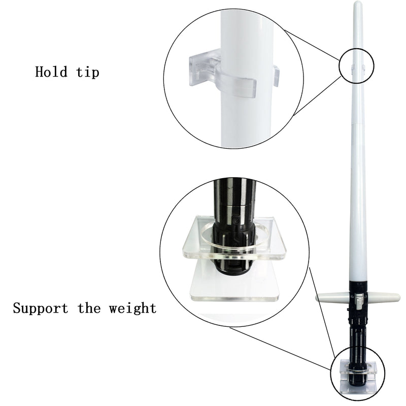 YYST Clear Light saber Wall Mount Wall Rack Wall Holder - Hardware Included. 1