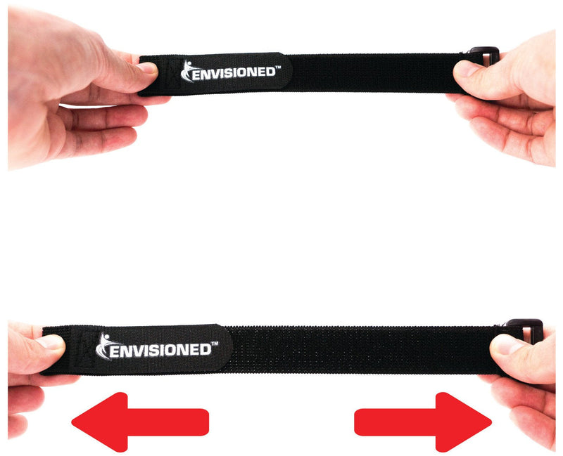 Elastic Reusable Cinch Straps 1"x15" - 10 Pack Hook and Loop - Plus 2 Free Bonus Reusable Cable Ties 1" x 15"