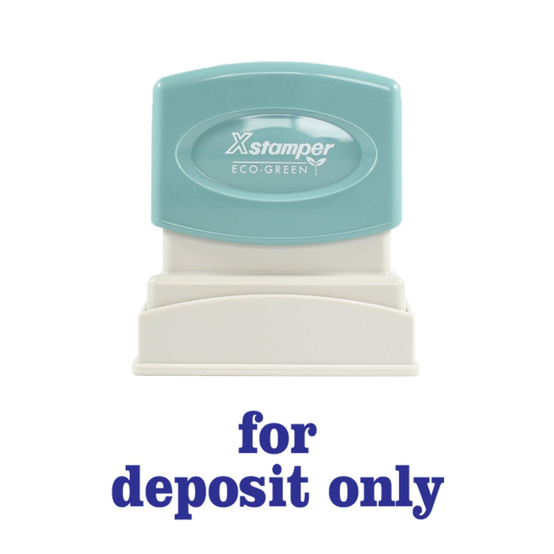 Xstamper 1333 for Deposit ONLY, Pre Inked Laser Engraved Rubber Stamp, Blue Ink, Impression Size: 1/2" x 1-5/8"