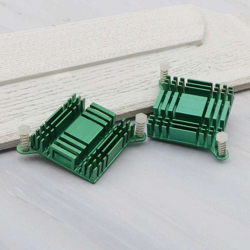Unxuey 6Pcs Aluminum Heat Sink Computer PC North Bridge South Bridge Radiator Cooling Fin with Fixing Hole for IC Chipset Module Cooler Green
