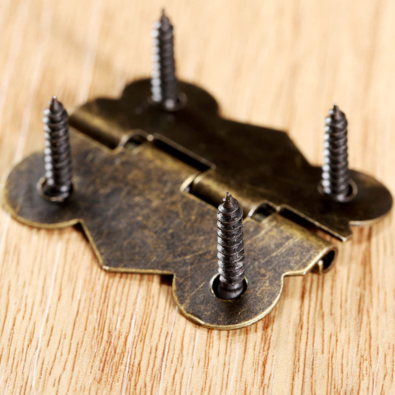 Dophee 1pc Furniture Decorative Cabinet Jewelry Box Latch Hasps and 2pcs Butterfly Hinges with Screws