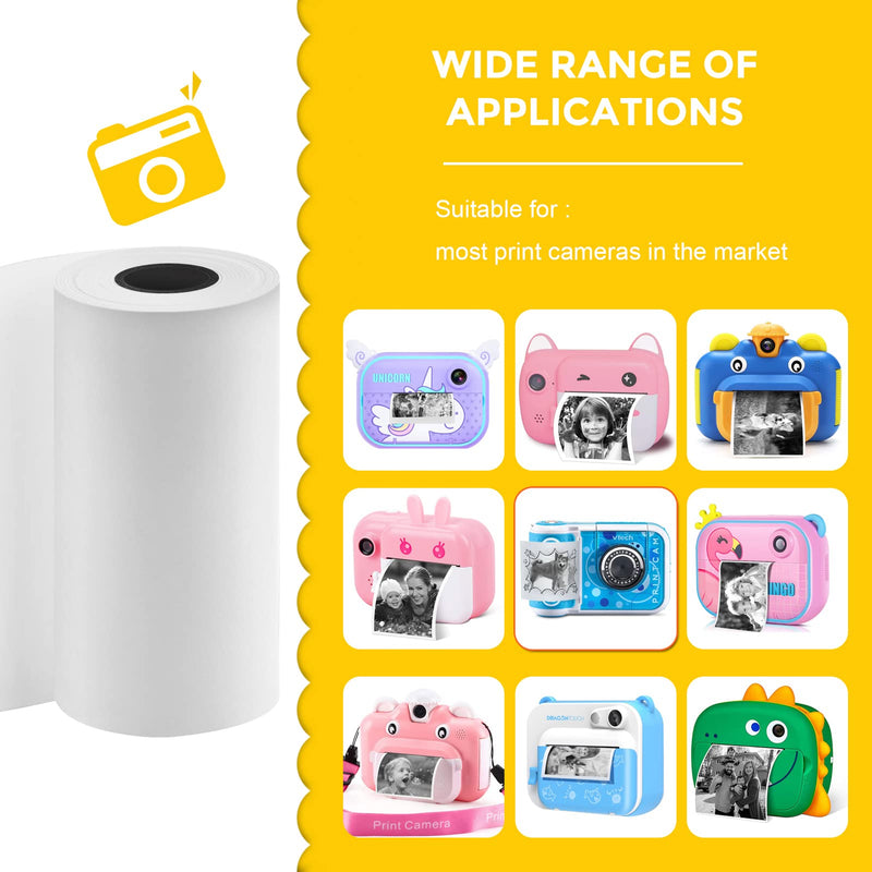 10 Rolls Camera Paper for Kidizoom Print Camera Paper Refill, 2.2x1 Inch Camera Print Paper Compatible with VTech/Kidizoom/Dragon Touch Camera Refill Paper Kit for Most Kids Instant Camera