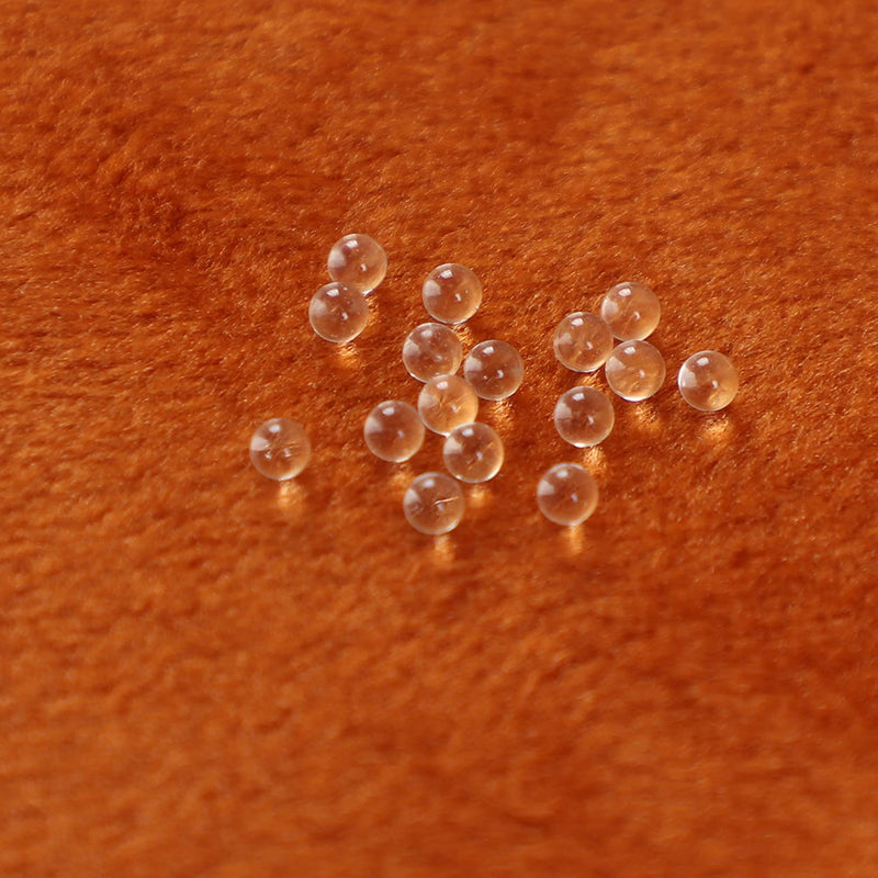 Adamas-Beta Solid Round Clear Glass Boiling Stones Beads, 3mm Diameter, Approx 1000 Beads