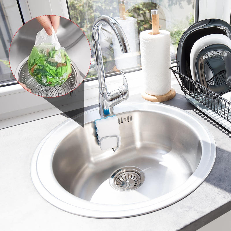Pack of 300 Disposable Sink Filter Kitchen Sink Strainer Bag Elastic Sink Strainer Bag Drain Strainer Net Sewer Filter Bag Garbage Bag Filter Net for Kitchen Bathroom