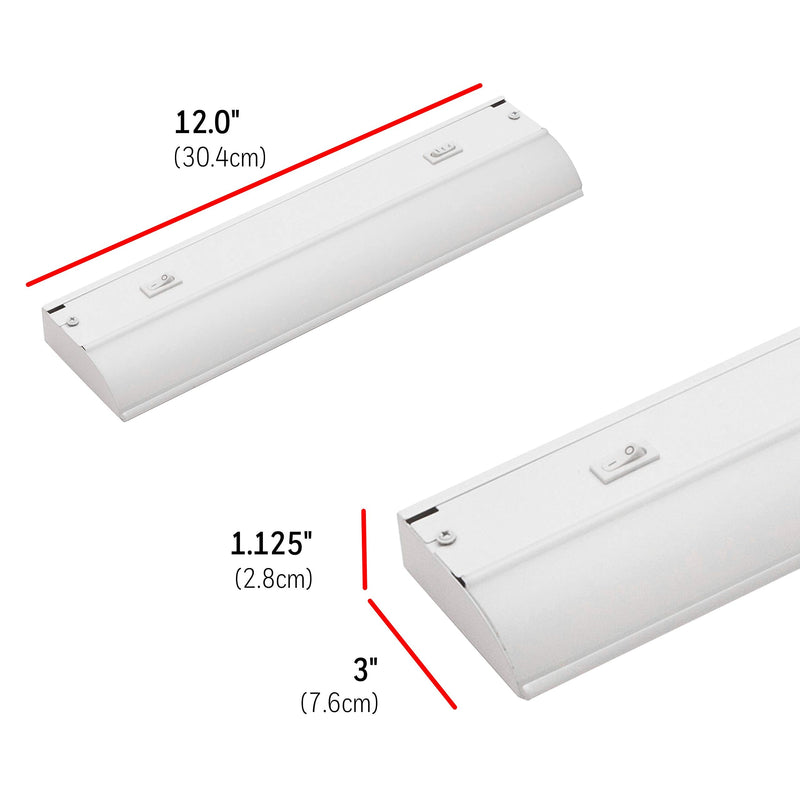 UltraPro 12in. Direct Wire LED Light Fixture, Selectable White, Selectable Brightness, LED Light Strip, Under Cabinet Lighting, 45366 12 in.