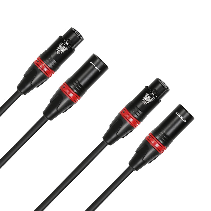 Rannsgeer 2 Pack XLR Male to XLR Female 1 Feet Microphone Cable (1 Ft 2 Pack) 1 Ft 2 Pack