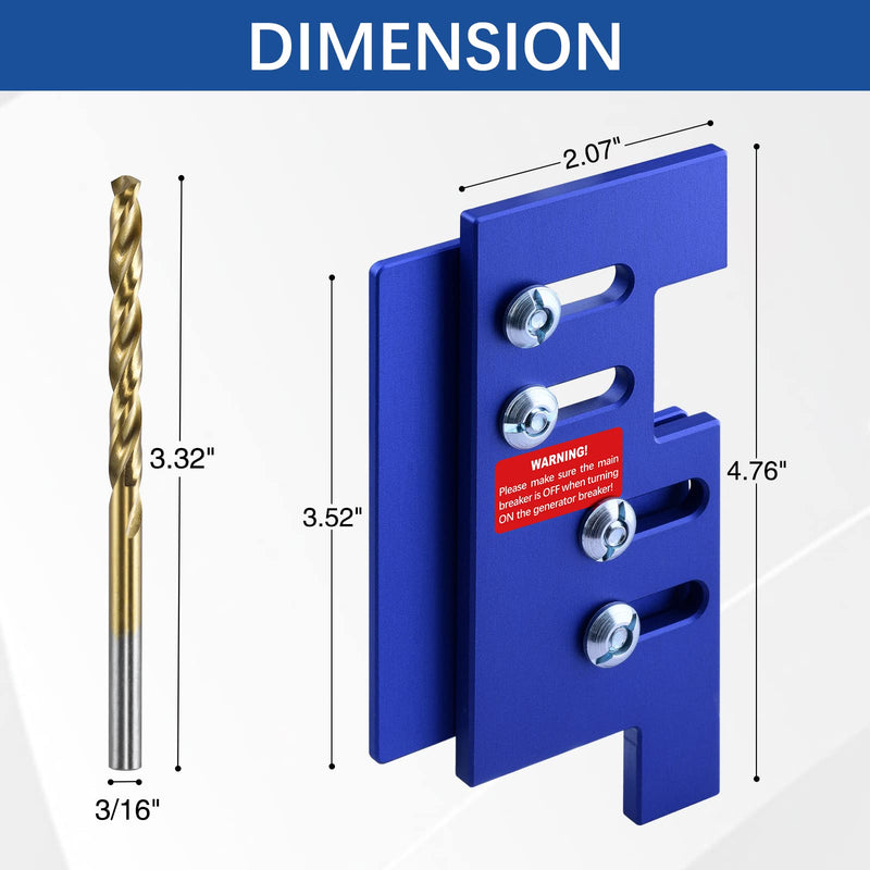 LATING Anodized Generator Interlock Kit for Eaton Cutler Hammer with a Single Vertical Throw Main Panels, 2 1/4 Inches Spacing, Blue