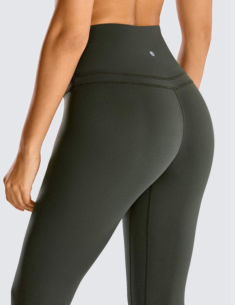 CRZ YOGA Women's Naked Feeling Yoga Pants 25 Inches - 7/8 High Waisted Camo Workout Leggings Leopard Animal Print XX-Small Olive Green