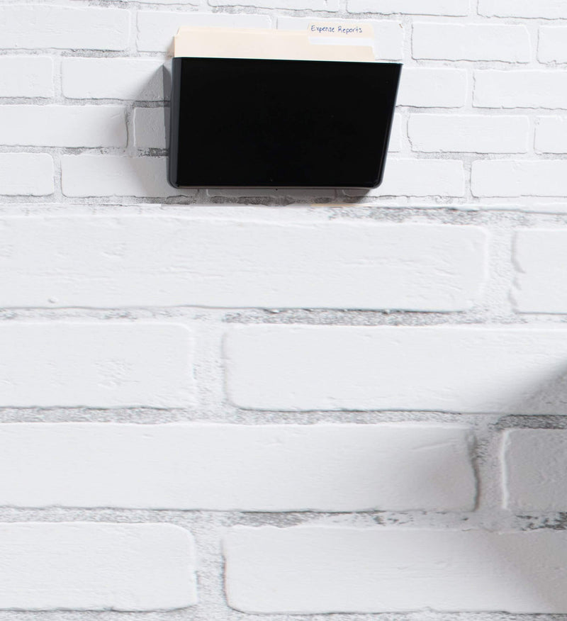 1InTheHome Single Pocket Black Wall File, Letter Size 1 Pocket