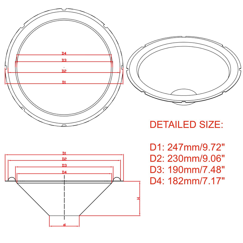 SPATHIPHYLLUM Standard 10" Angle-Attach Speaker Foam Surround Repair Kit - Universal 10 Inch