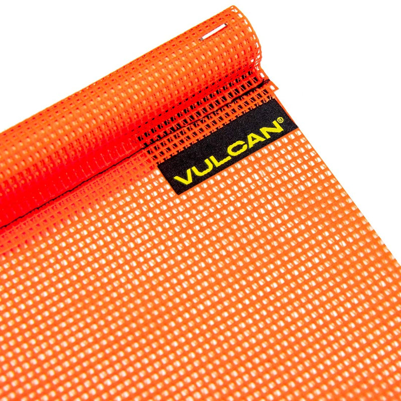 VULCAN Safety Flag with Dowel - Bright Orange - Vinyl Coated Nylon Mesh Construction - 18 Inch x 18 Inch, 4 Pack