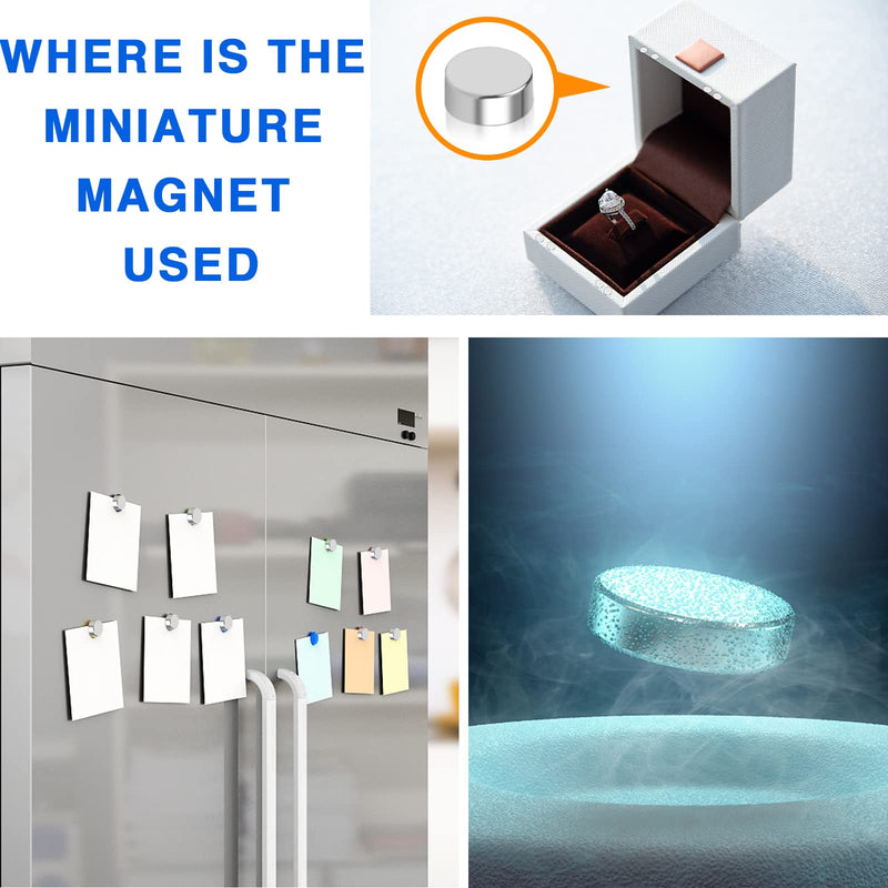 TRYMAG Magnets, 300Pcs Tiny Magnets Mini Magnets Small Round Disc Office Magnets for Fridge, Whiteboard, Billboard, Hobbies, Dry Erase Board 3x1 300Pcs