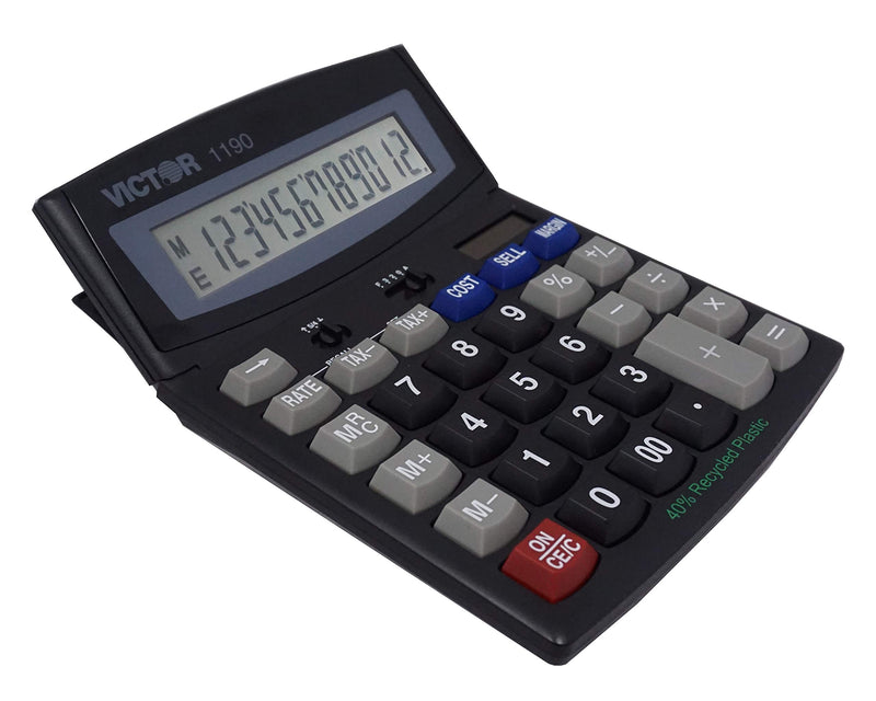 Victor 1190 Desktop Display Calculator, Black, 1" x 5.9" x 7.8"