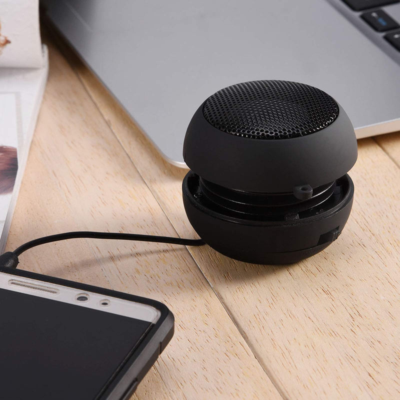 Mini Speaker, Portable Plug in Speaker with 3.5mm Aux Audio Input Built-in 180mah Battery for Laptop Computer MP3 Player Cellphone Black