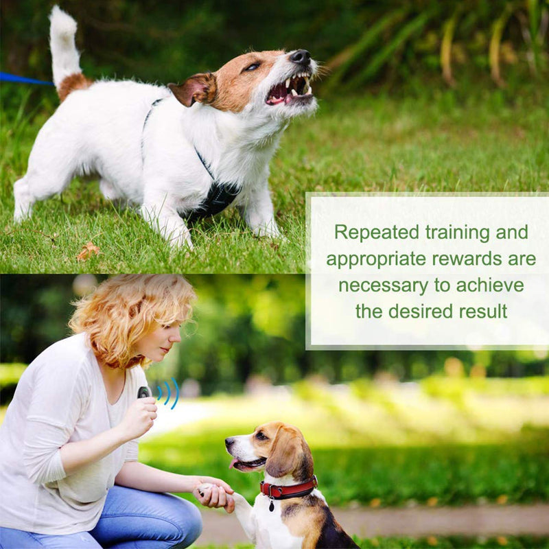 MODUS Ultrasonic Dog Barking Deterrent, 2-in-1 Dog Training and Bark Control Device, Anti-Barking Device, Control Range of 16.4 Ft, Battery Included, LED Indicate, Indoor and Outdoor Black