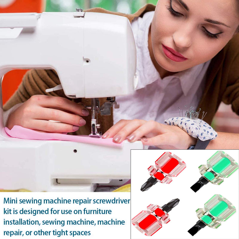 Buspoll Mini ultrashort flat head and Phillips small screwdriver set, sewing machine screwdriver tool concept