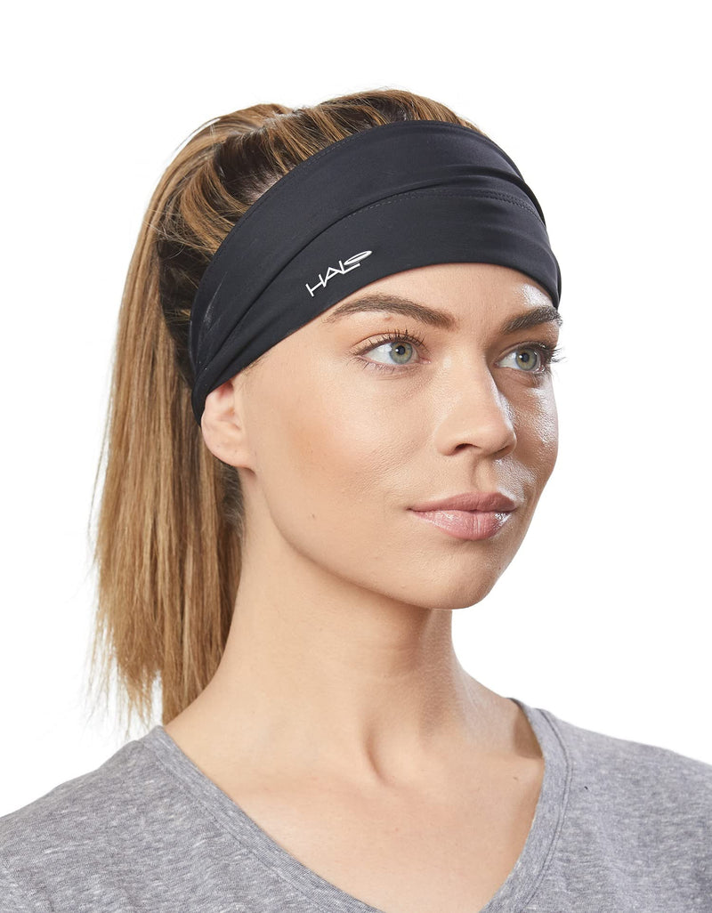 Halo Headband Bandit - 4" Wide Pullover Sweatband for Both Women and Men Charcoal
