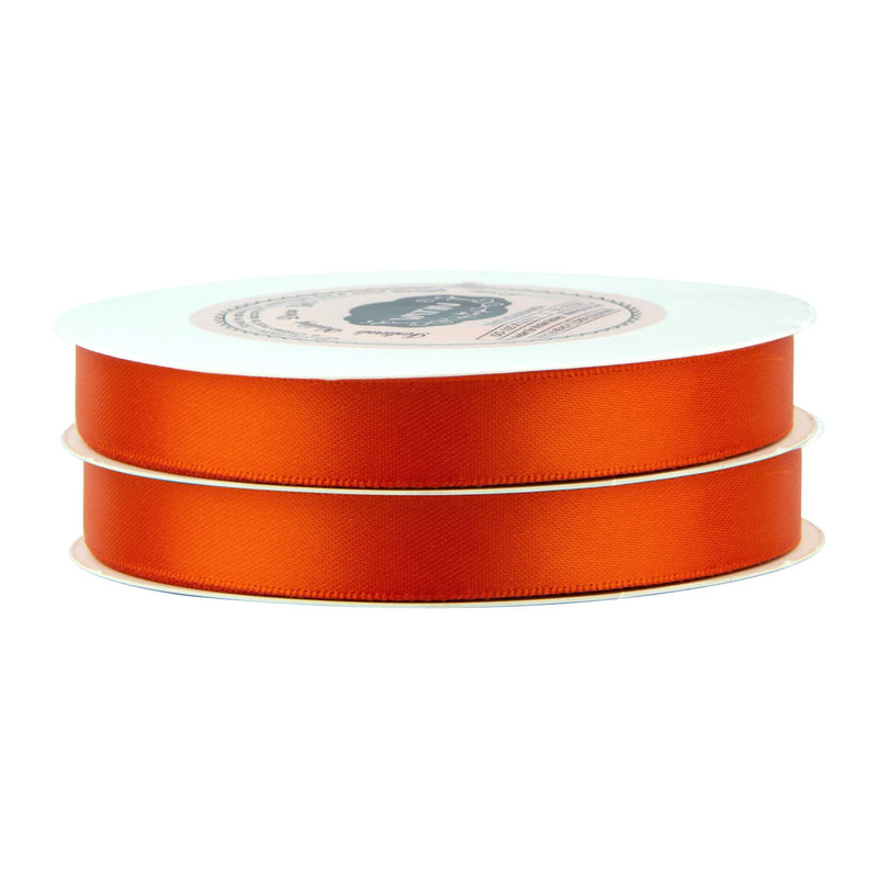 VATIN 1/2 inches Double Faced Autumn Orange Polyester Satin Ribbon - 50 Yards for Gift Wrapping Ornaments Party Favor Braids Baby Shower Decoration Floral Arrangement Craft Supplies 1/2" X 50 Yards