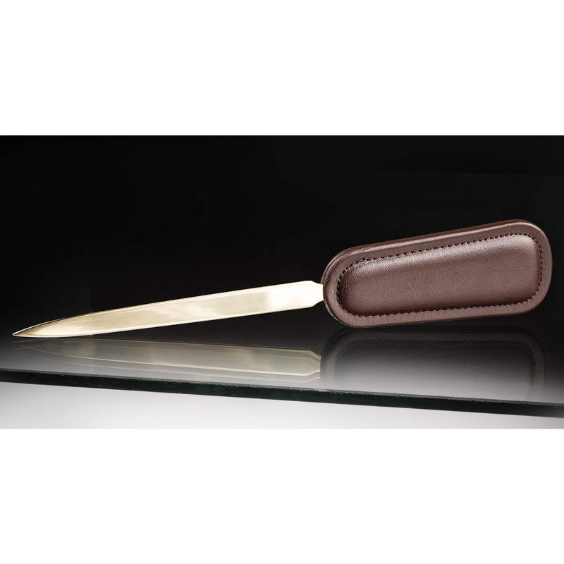 Dacasso Chocolate Brown Leather Letter Opener