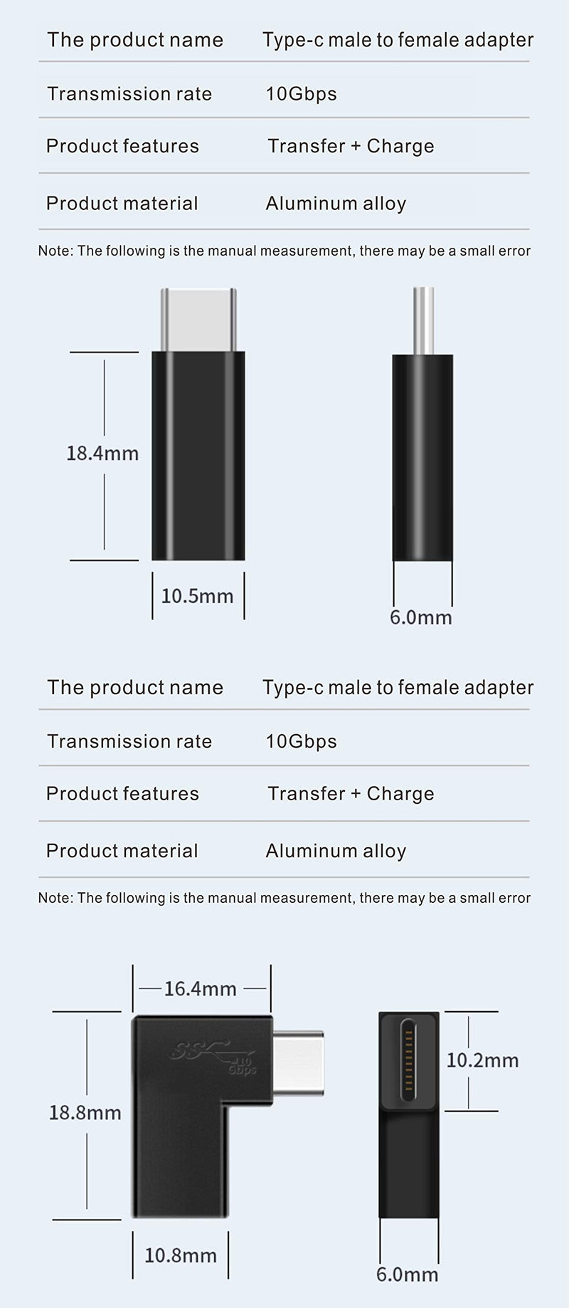BOLS USB C Adapter (4 pcs), Support USB C Full Function, Support 10GBbps Rate, Audio and Video, Fast Charging Adapter…