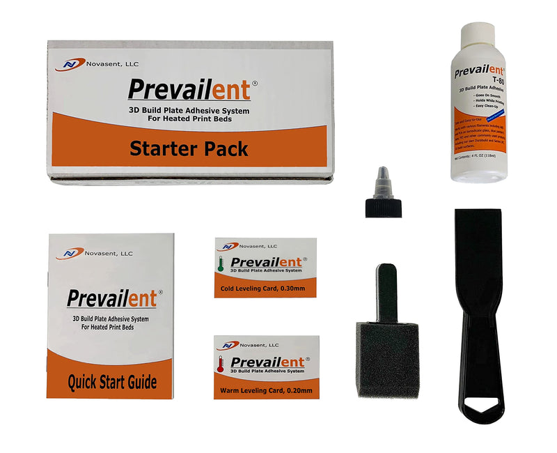 Prevailent T-80, 3D Printer Adhesive Starter Pack - Helps Prevent Warping, Provides Strong Hold and Easy Release with Various Filament Types Including PLA, ABS, TPU, and PETG, 4 fl oz. (118ml) 4 oz.