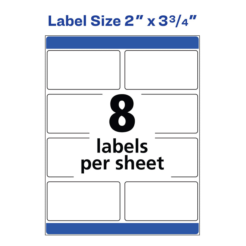 Avery Shipping Labels with Sure Feed, Print-to-the-Edge, 2" x 3-3/4", 200 White Labels (6873) 1 Pack