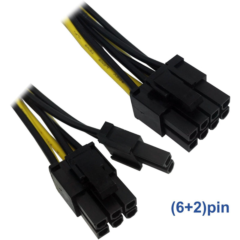 COMeap (3-Pack) 8 Pin (6+2) Male PCI Express to 2X Molex Power Adapter Cable 9-inch(23cm)