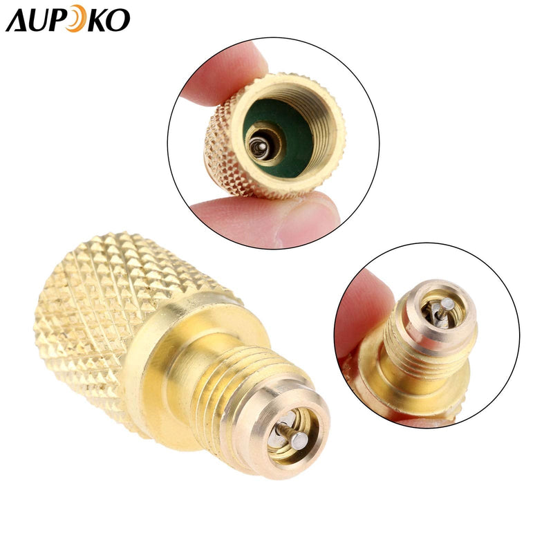 R134A Brass Adapter Fitting, 1/4" Male to 1/2" Female Refrigerant Tank Adapterr with Valve Core, Fits for AC Refrigerant System