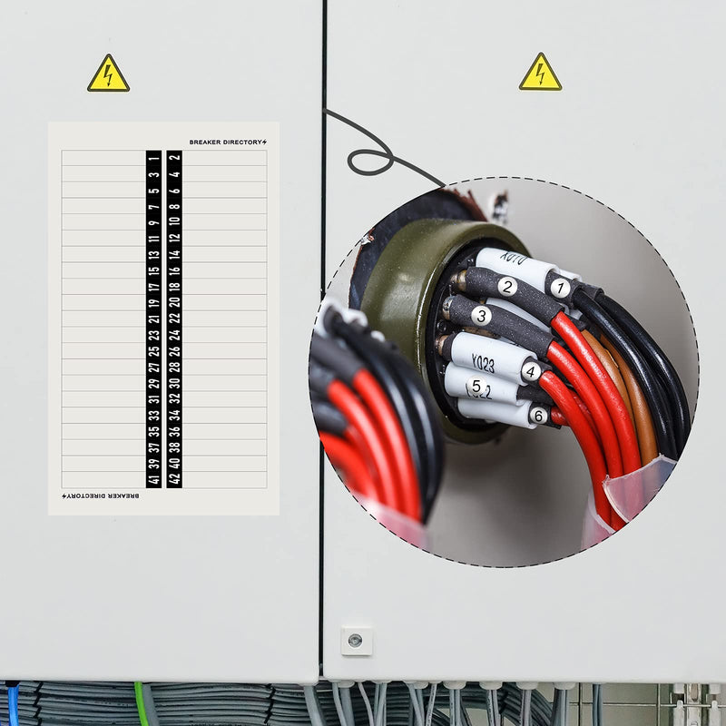 Breaker Panel Labels Electrical Electric Box Sticker Number Breaker Panel Labels Electrical Sticker Number Directory Load Center Adhesive Waterproof Reusable Black, White