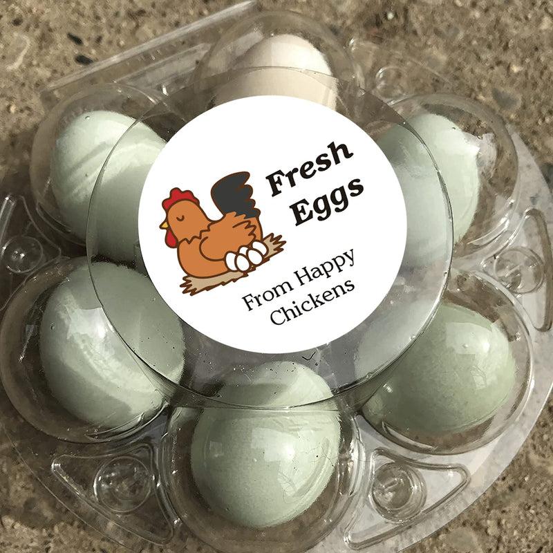 Farm Fresh Eggs Stickers 1.5 Inch Fresh Eggs from Happy Chickens Labels - Farm Chicken Eggs Stickers 500 Pcs Egg Carton Label Stickers for Egg Carton Labeling (Medium, 1.5INCH) Medium