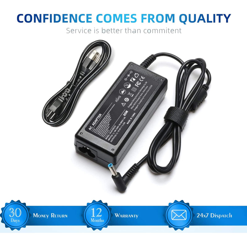 Charger for Hp is 13252 Laptop Power Cord Supply Replacement 65W 45W for Hp Pavilion Spectre Envy X360 11 13 15 Zbook Elitebook 820 830 840 850 G3 G4 G5 G6 G7 213349-109 741727-001 AC Adapter Blue Tip