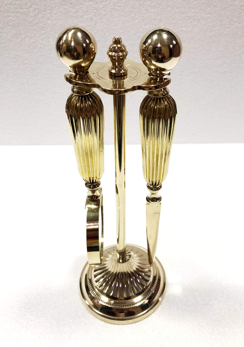 Set of 2 Decorative Shiny Brass Magnifying Glass & Letter Opener with Brass Stand