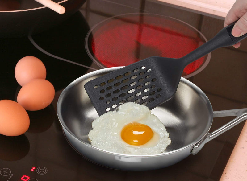 Farberware Professional Heat Resistant Nylon Slotted Turner - Safe for Non-Stick Cookware, Black