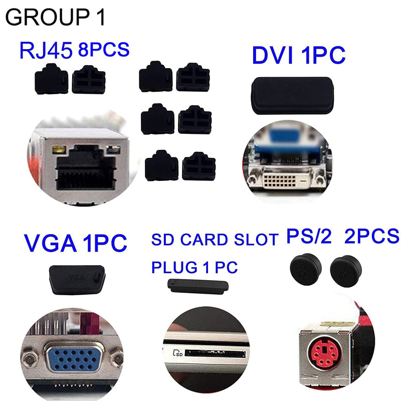 LAMPVPATH 52 PCS Anti-dust Plugs Laptop Port Dust Plugs, Commonly Used 13 Types of Laptop Computer Port Dust Covers Stoppers (52 PCS in 13 Commonly Used Types)-DO NOT Fit MacBook