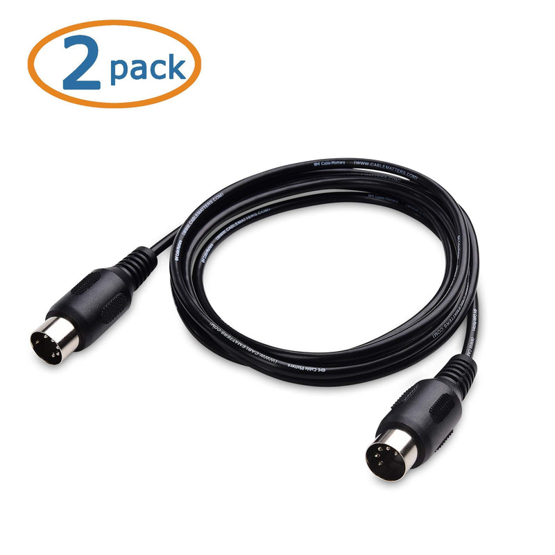 Cable Matters 2-Pack 5 Pin DIN MIDI Cable, 5 Pin MIDI Cable - 6 Feet 6 ft