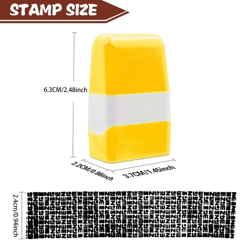 Identity Protection Roller Stamps,Identity Theft Protection Stamp for ID Blockout - Privacy Confidential and Address Blocker (Yellow and Coffee-2 Pcs) Yellow and Coffee