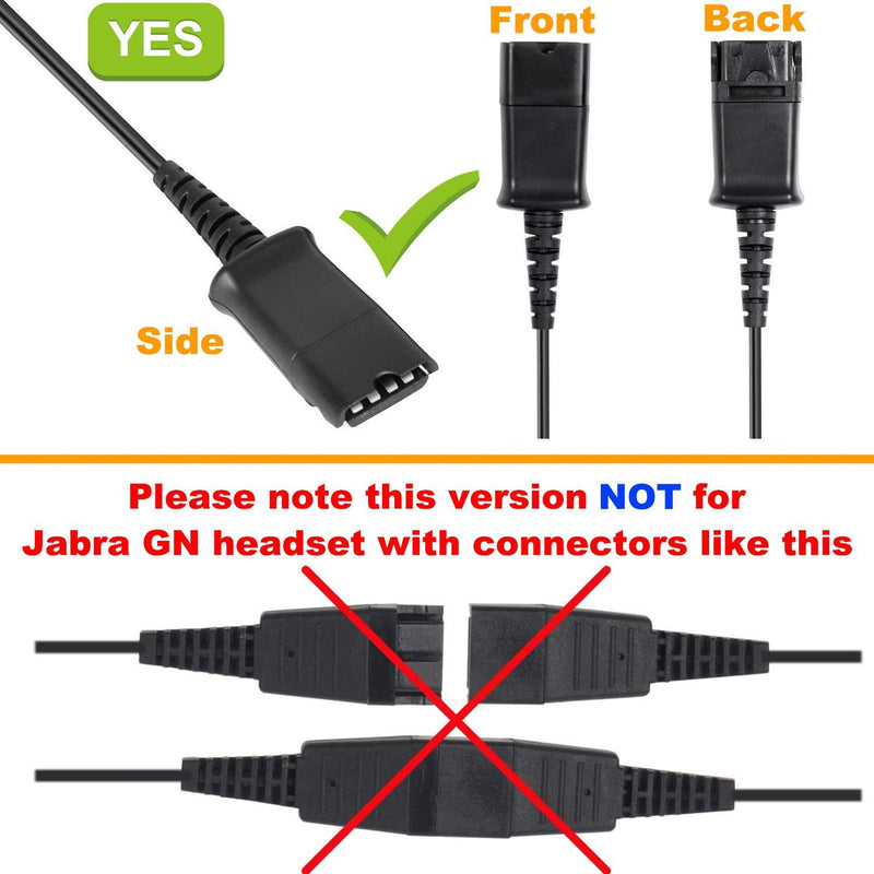QD(Quick Disconnect) Connector to USB Adapter Cable with Volume Adjuster, Mute for Speaker and Microphone Separately Compatible with Any Plantronics and VoiceJoy Headset QD Plug U20 USB Adapter