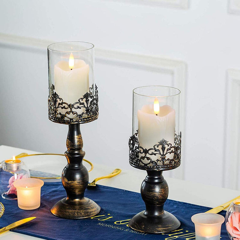 Homemory Timer Remote Control Flameless Candles, Real Wax, 2" x 3" Flickering LED Pillar Candles, 400+Hour Realistic Battery Operated Votive Candles, 6 Pack for Wedding, Christmas Decoration