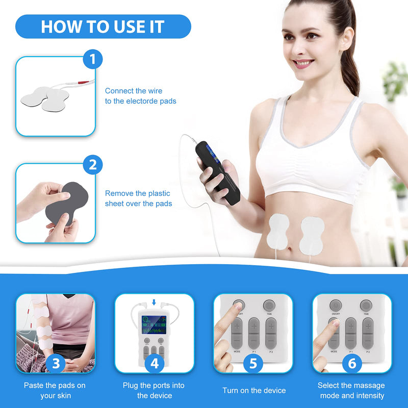 TENS Unit Muscle Stimulator Dual Channel TENS Machine (FSA&HSA Eligible) 25 Modes Pulse Massage with 10 TENS Pads EMS Muscle Stimulation Therapy for Body Arm Shoulder Legs and Arthritis Pain Relief