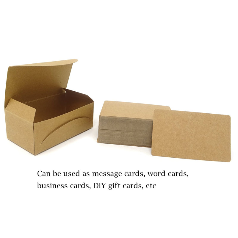 Honbay 100PCS Blank Kraft Paper Message Cards Word Cards Business Cards DIY Gift Cards