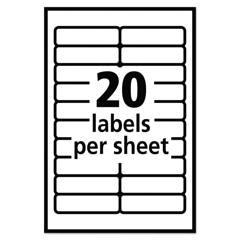 Avery Self-Adhesive Removable Labels, 0.5 x 1.75 Inches, White, 840 per Pack (05422) 1/2" x 1 3/4"