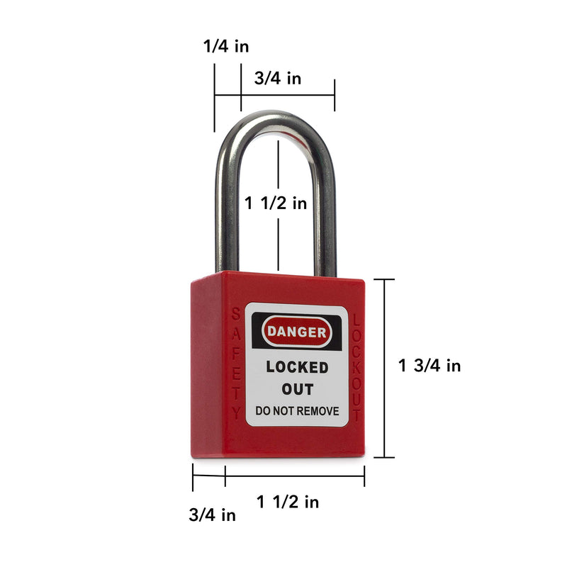 TRADESAFE Lockout Tagout Locks – 7 Loto Locks Keyed Differently – Lock Out Tag Out Safety Padlocks – 1 Key Per Lock – Red – Lockout Tagout Kit Refill – USA Company 7-Red