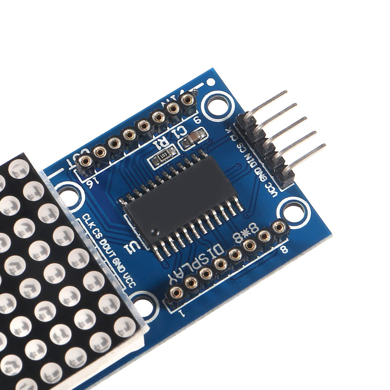 ALAMSCN MAX7219 Dot Matrix Module 32x8 4 in 1 LED Display Modules for Arduino Raspberry Pi Microcontroller with 5Pin Wires Red (Pack of 2)