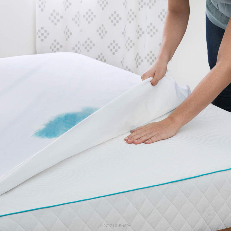 Linenspa Cover Protector-Waterproof-Hypoallergenic-Vinyl Free, Twin, Smooth 5-Sided