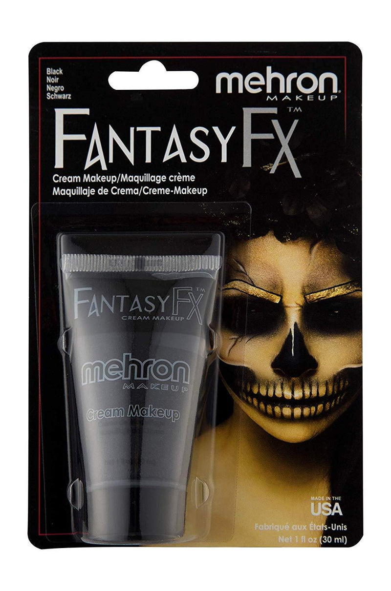 Mehron Makeup Fantasy F/X Water Based Face & Body Paint (1 oz) (BLACK) Black