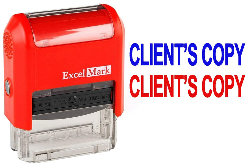 ExcelMark Self-Inking Rubber Office Stamp - Client's Copy