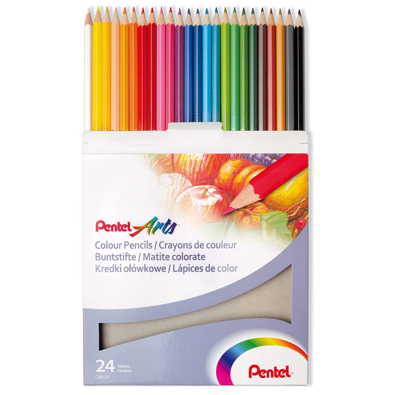 Pentel Arts Colouring Pencils CB8-24 - Assorted Colours (Pack of 24) Pack of 24