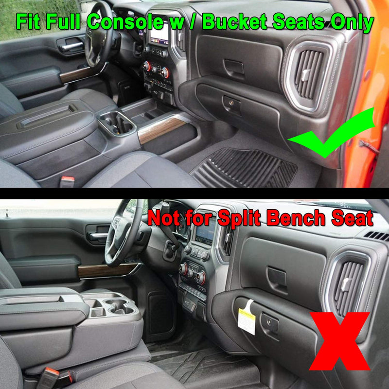 JKCOVER Center Console Organizer Tray Compatible with (2019-2021) Chevy Silverado 1500/GMC Sierra 1500 and 2020-2021 Silverado/Sierra 2500/3500 HD Accessories - Full Console w/Bucket Seats ONLYï¼ŒBlack black