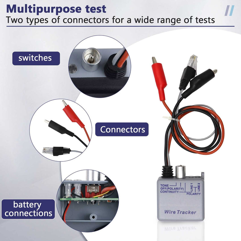 Tone Generator kit, Wire Tracer Circuit Tester, 200EP High Accuracy Wire Tester Kit, Wires Tone Tracer, Multi-Tone Cable Test Kits with Inductive Amplifier for Network Cables Collation .